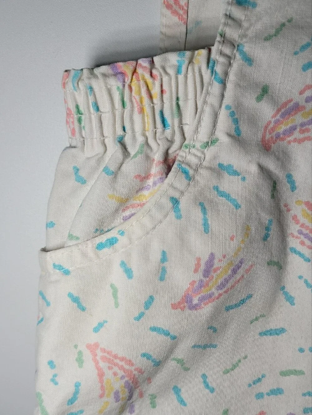 OshKosh B'gosh Cream Multicolor Printed Short Overalls